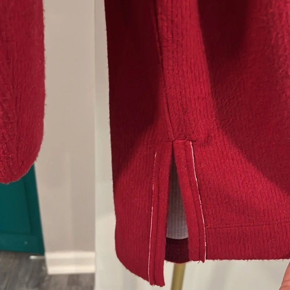 Anthropologie NWOT cowl neck ribbed red sweater
